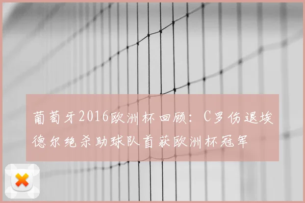 葡萄牙2016欧洲杯回顾：C罗伤退埃德尔绝杀助球队首获欧洲杯冠军
